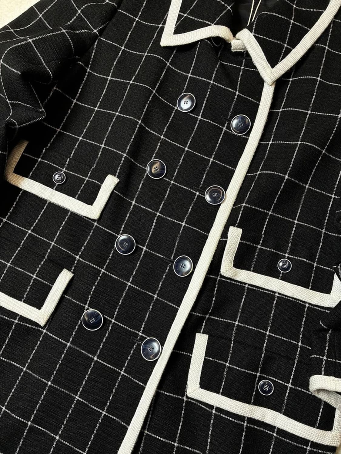 생로랑 YSL 00's 재팬 울 체크 롱 코트 PN6662 상품이미지3