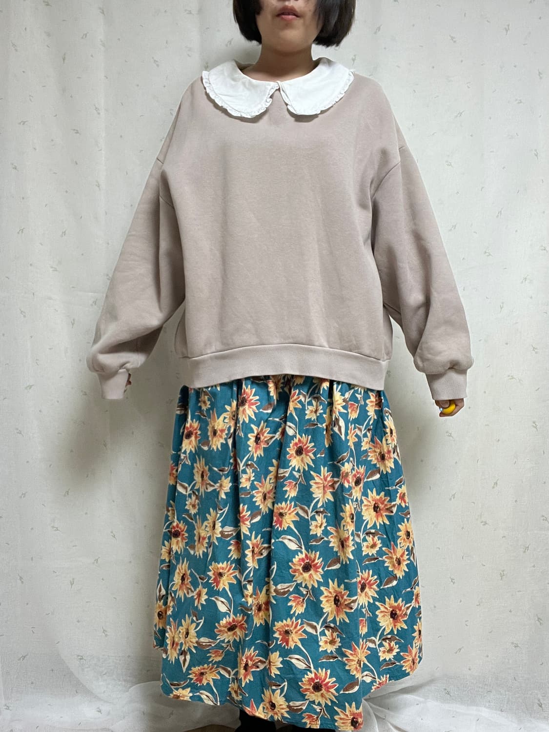 칼라맨투맨+패턴롱스커트 상품이미지1