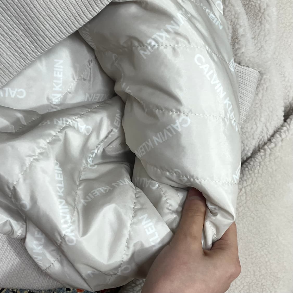 캘빈클라인 베이지 누빔 플리스 후드집업 점퍼 자켓 남성XL 상품이미지9