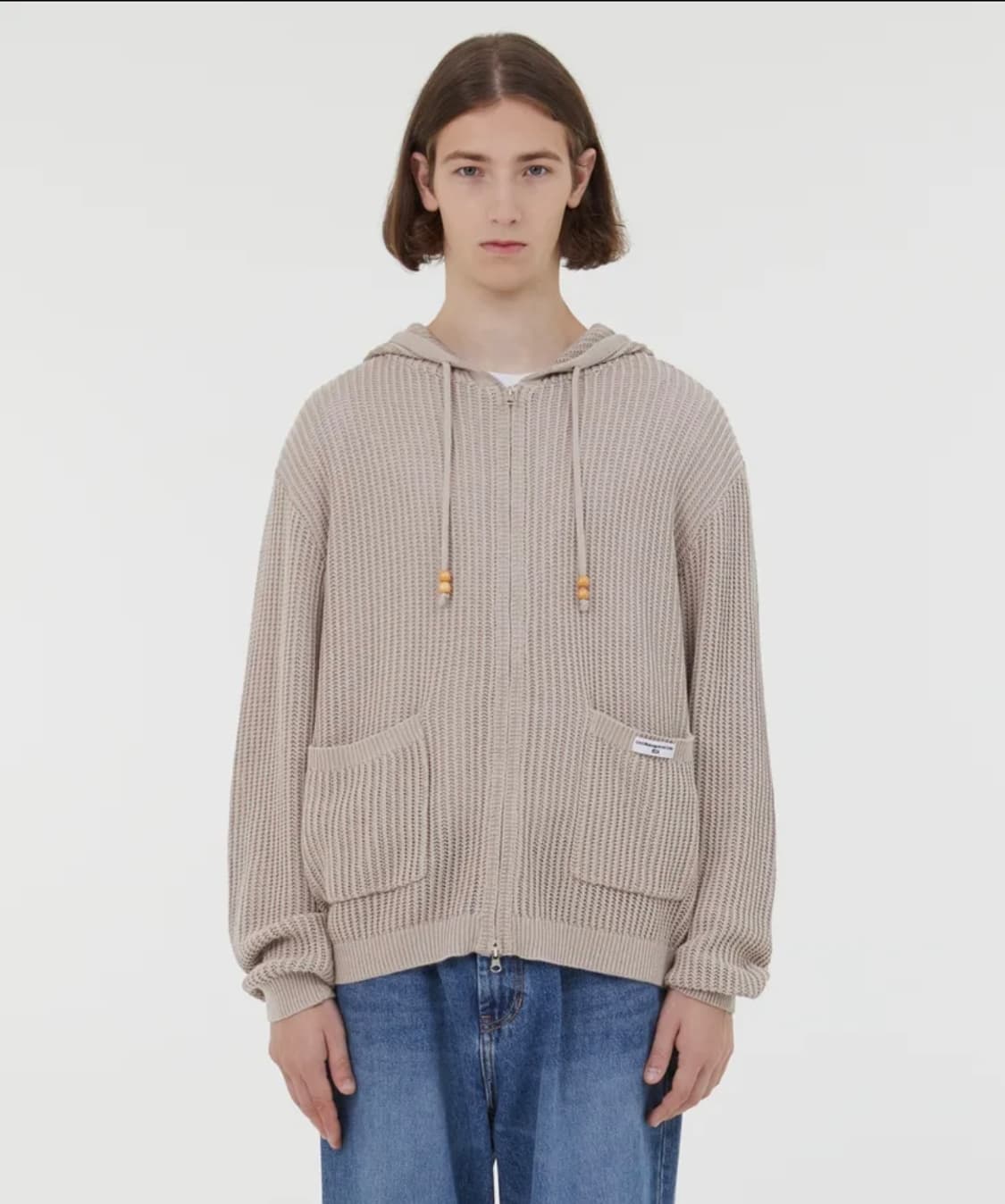 [100]LMC KNIT ZIP-UP HOODIE dark beige 상품이미지5