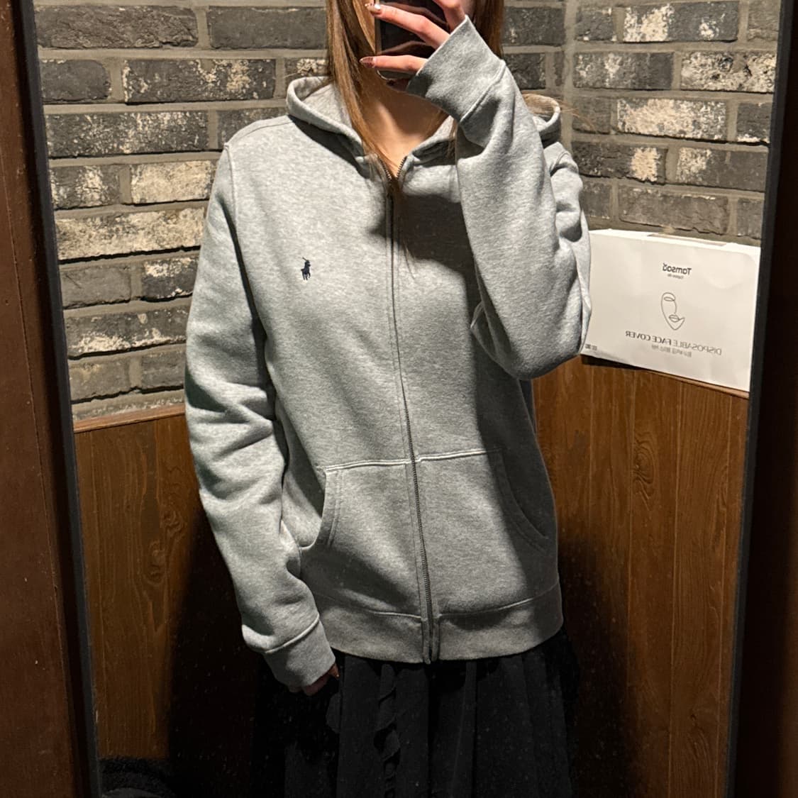 여L) 폴로 랄프로렌 그레이 후드 집업 신형 큐알탭 상품이미지9