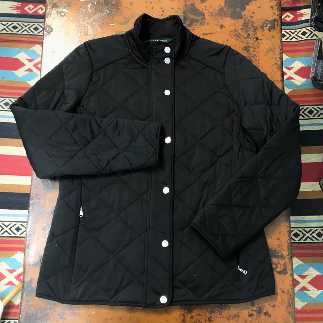 폴로랄프로렌 그린 라벨 투웨이 집업 블랙 퀼팅자켓 여성 44 55 사이즈 상품이미지1