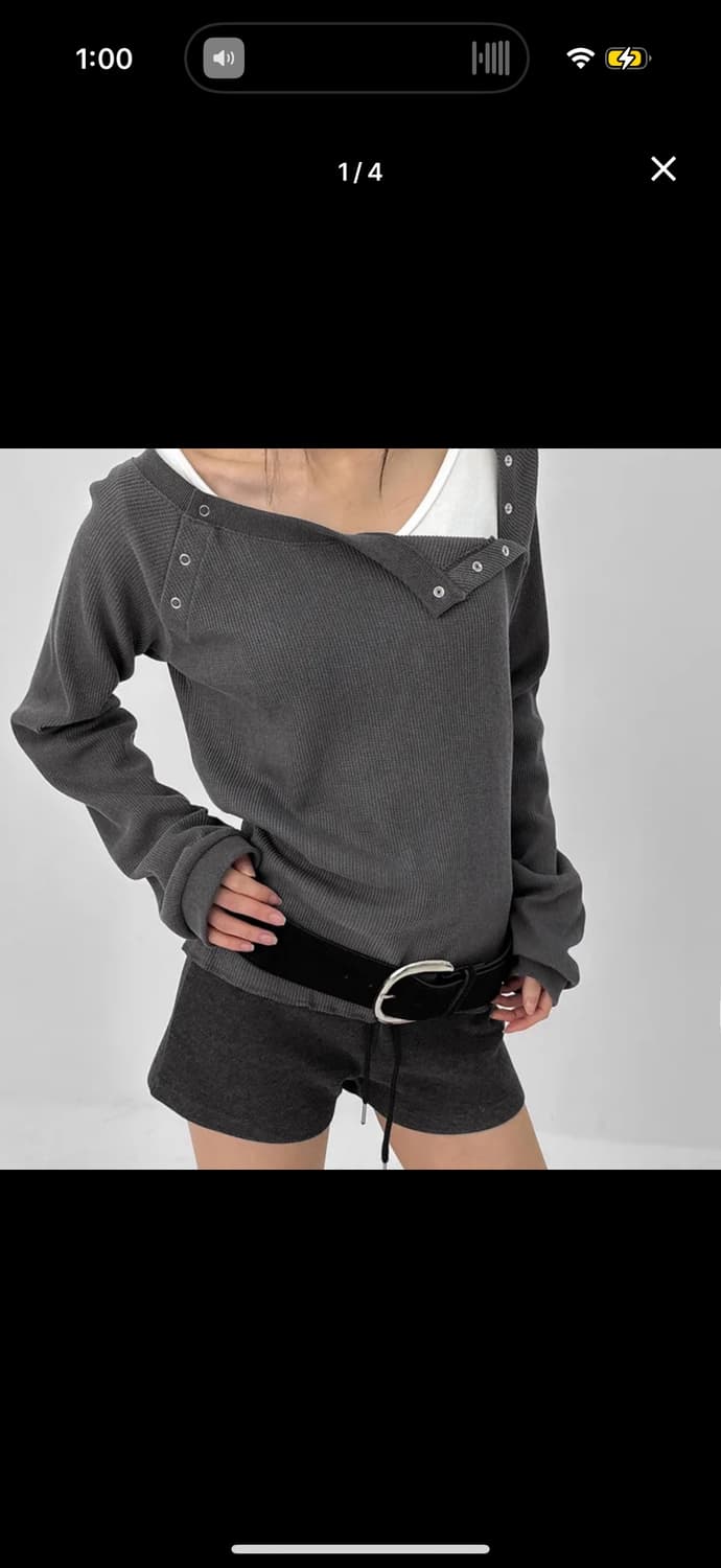 블랙업 와플 원숄더 티셔츠 상품이미지2