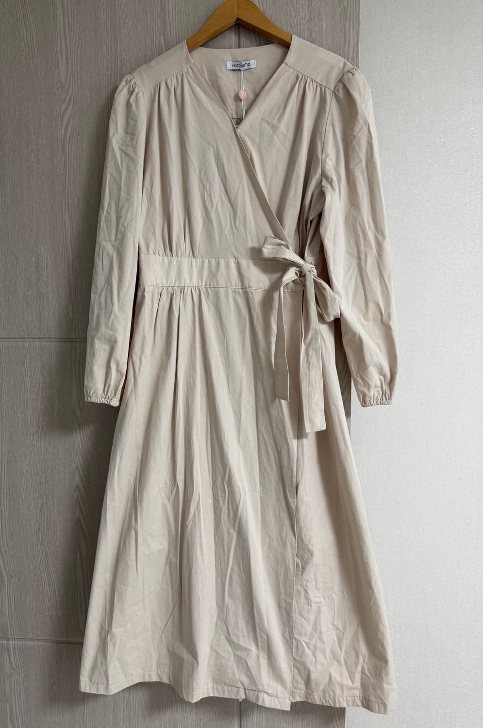 핫핑 베이지 랩 원피스 66 새상품 상품이미지1