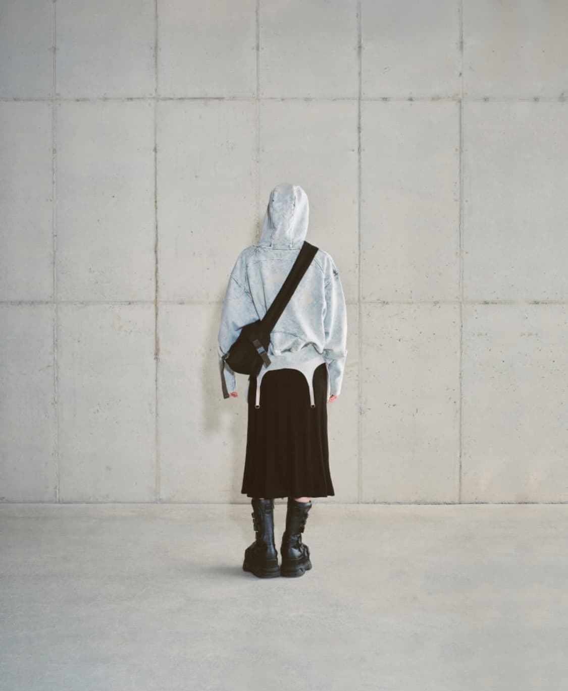 미스치프 빅 포켓 후디 후드집업 블리치드 카키 상품이미지4