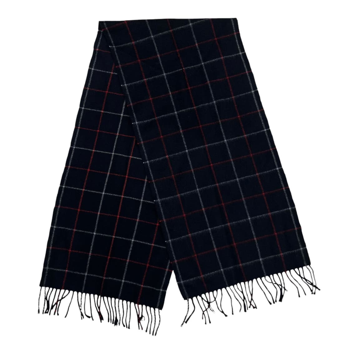 버버리 레드 타탄체크 네이비 캐시미어 머플러 상품이미지3