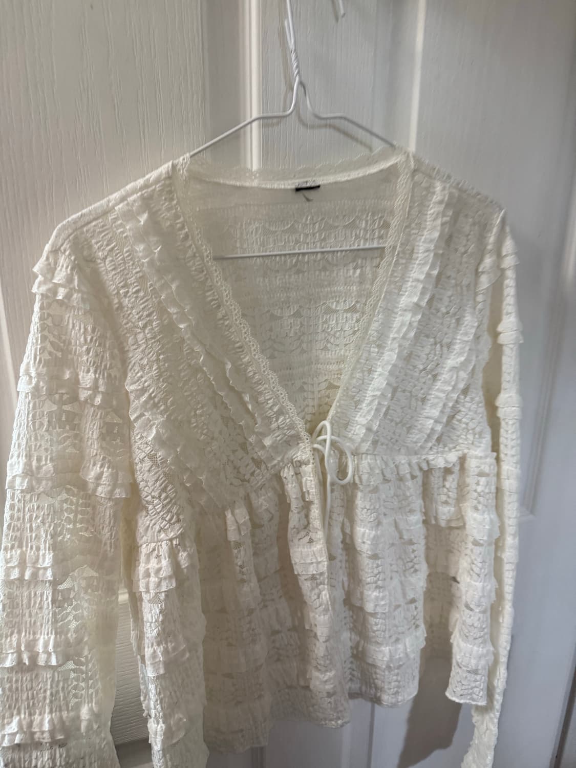 레이스 프릴 셔링 가디건 프리사이즈  상품이미지2