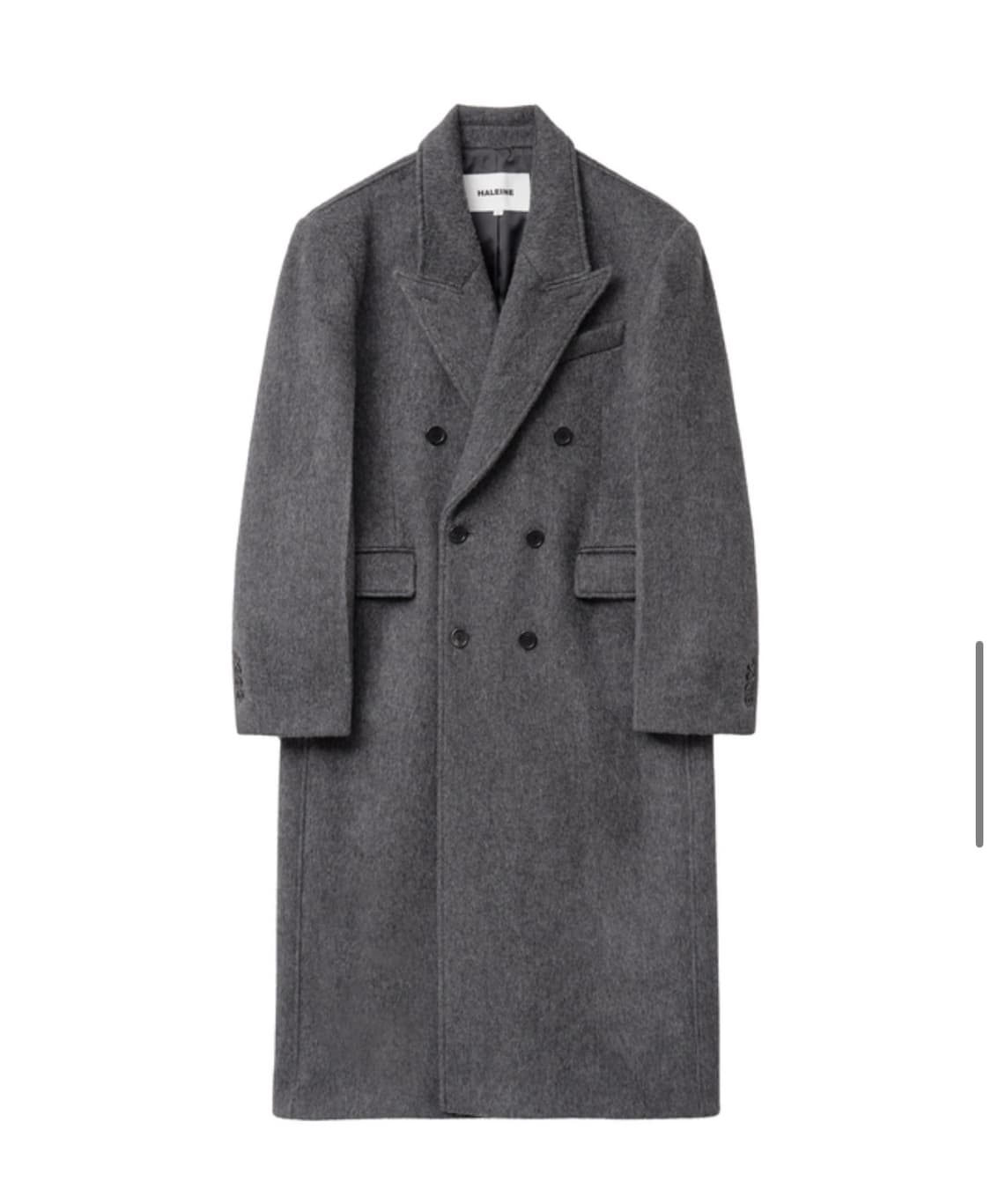 25 fw 알렌느 알파카 더블 브레스티드 코트 차콜 상품이미지3