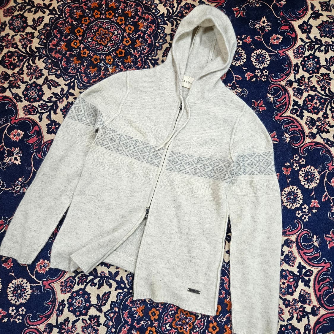 DKNY 투웨이 집업 후드 니트 스웨터 M size 상품이미지1