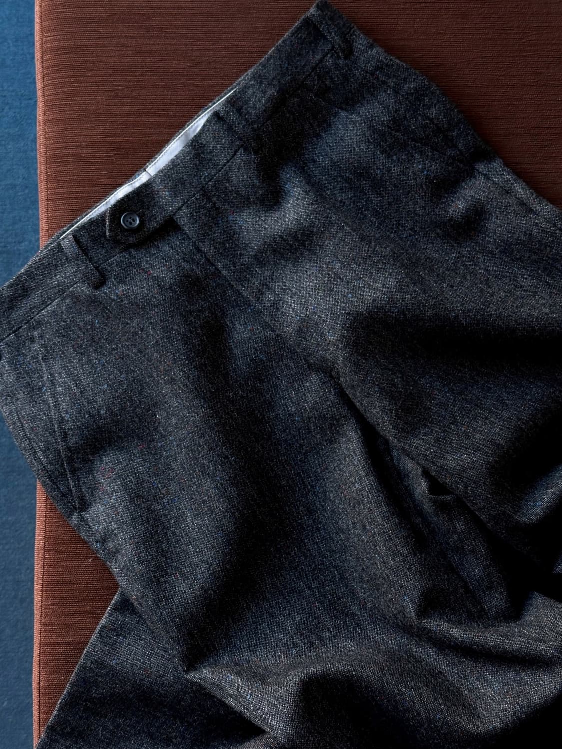 Tweed design no tuck straight slacks 상품이미지1