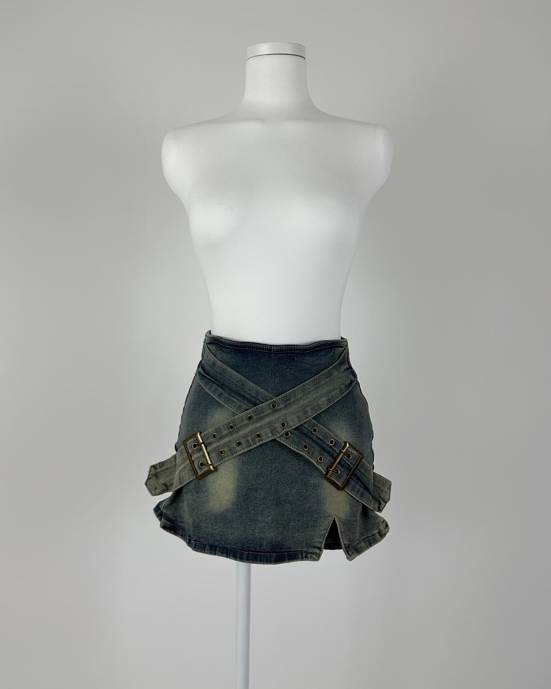 워싱 데님 트윈 치마바지 상품이미지4