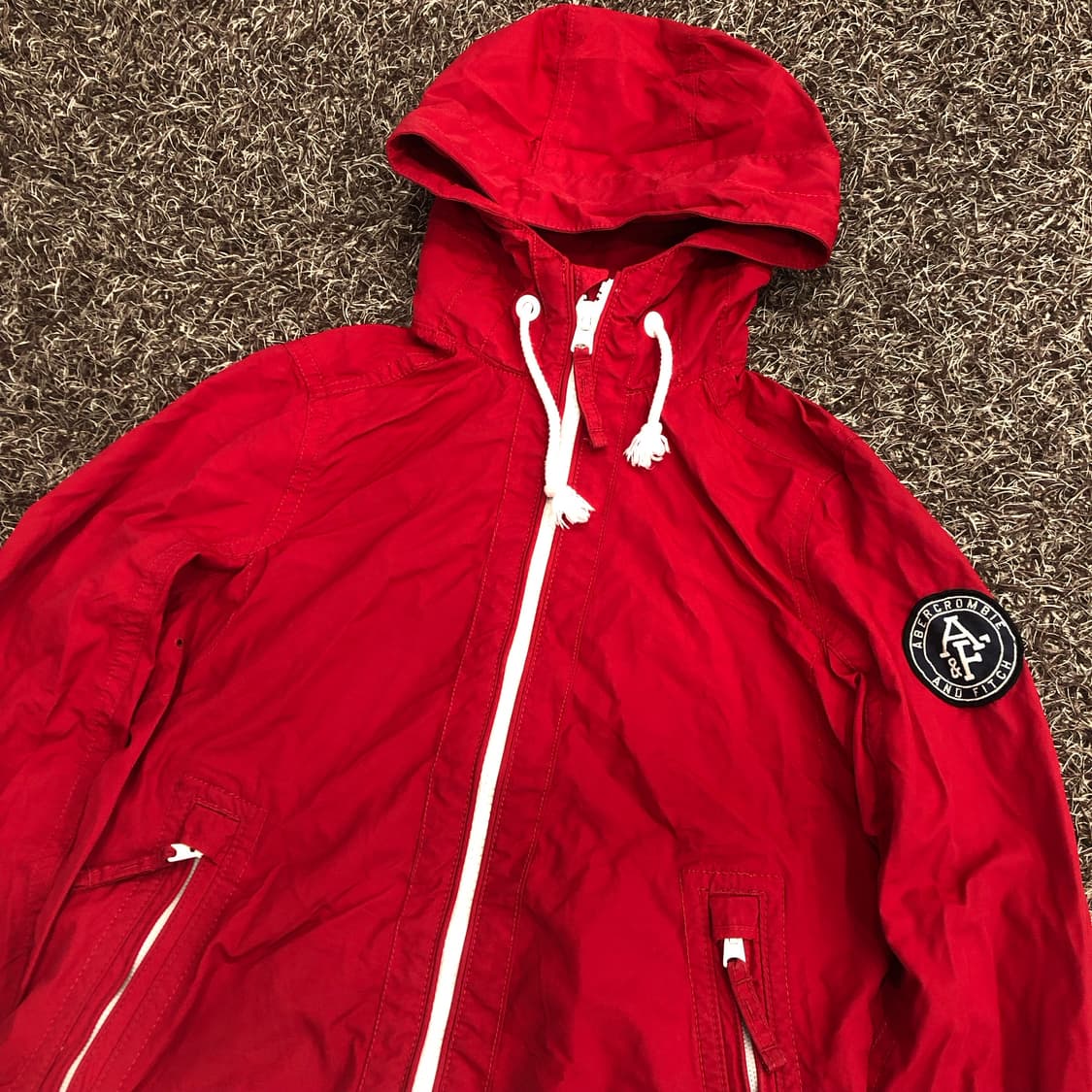 아베크롬비 레드 바람막이 후드집업 자켓 상품이미지2