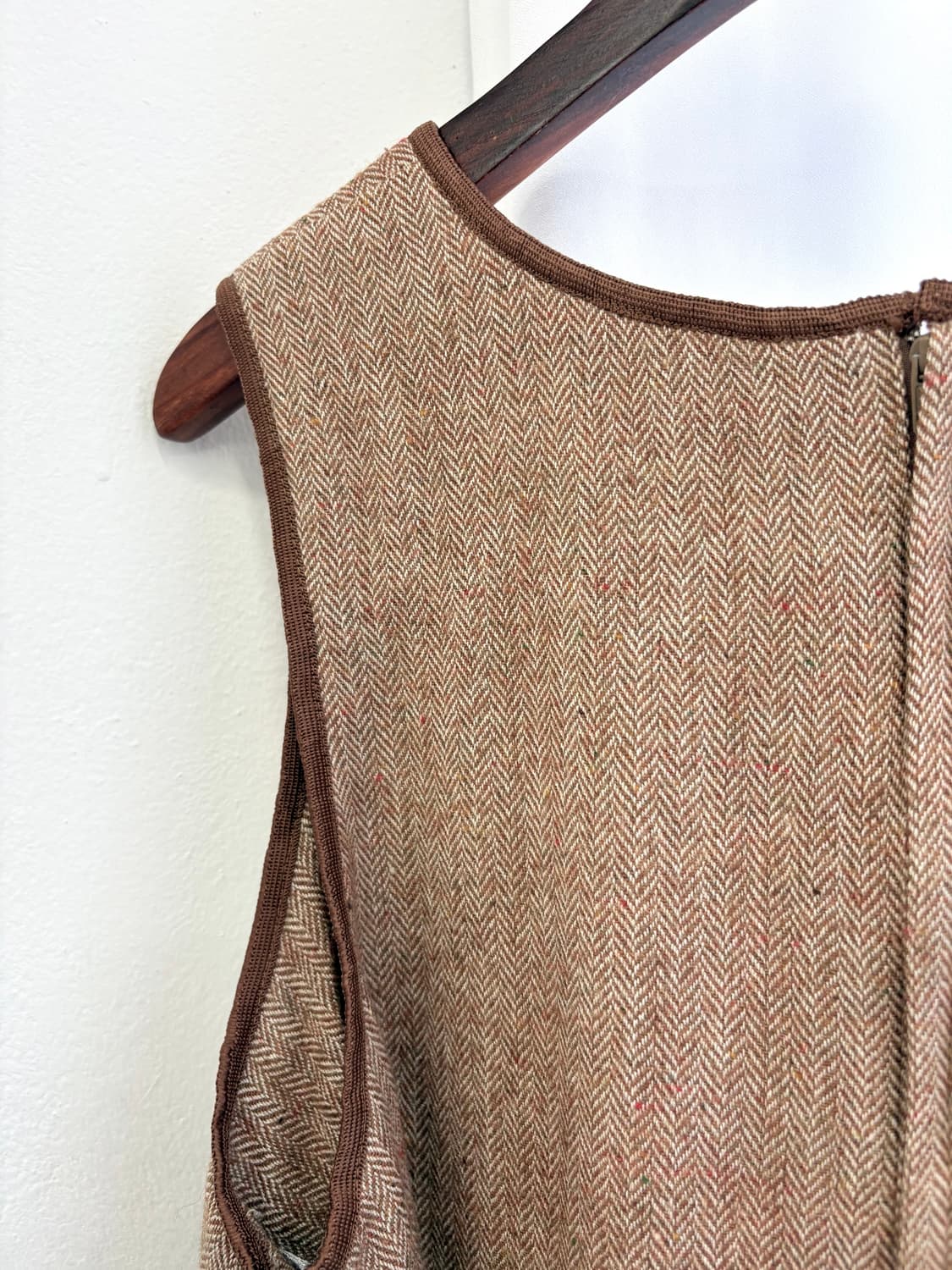 브라운 헤링본 보카시 클래식 원피스  JPN 상품이미지5