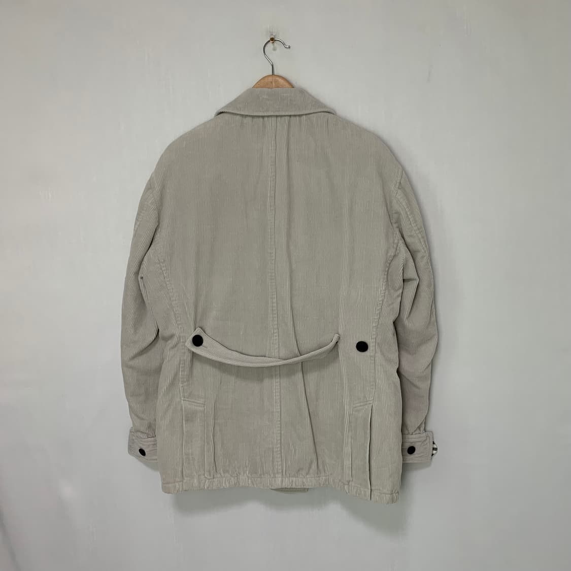 버버리 블루라벨 코듀로이 빈티지 자켓 그레이 아이보리 체크 안감 M 상품이미지8