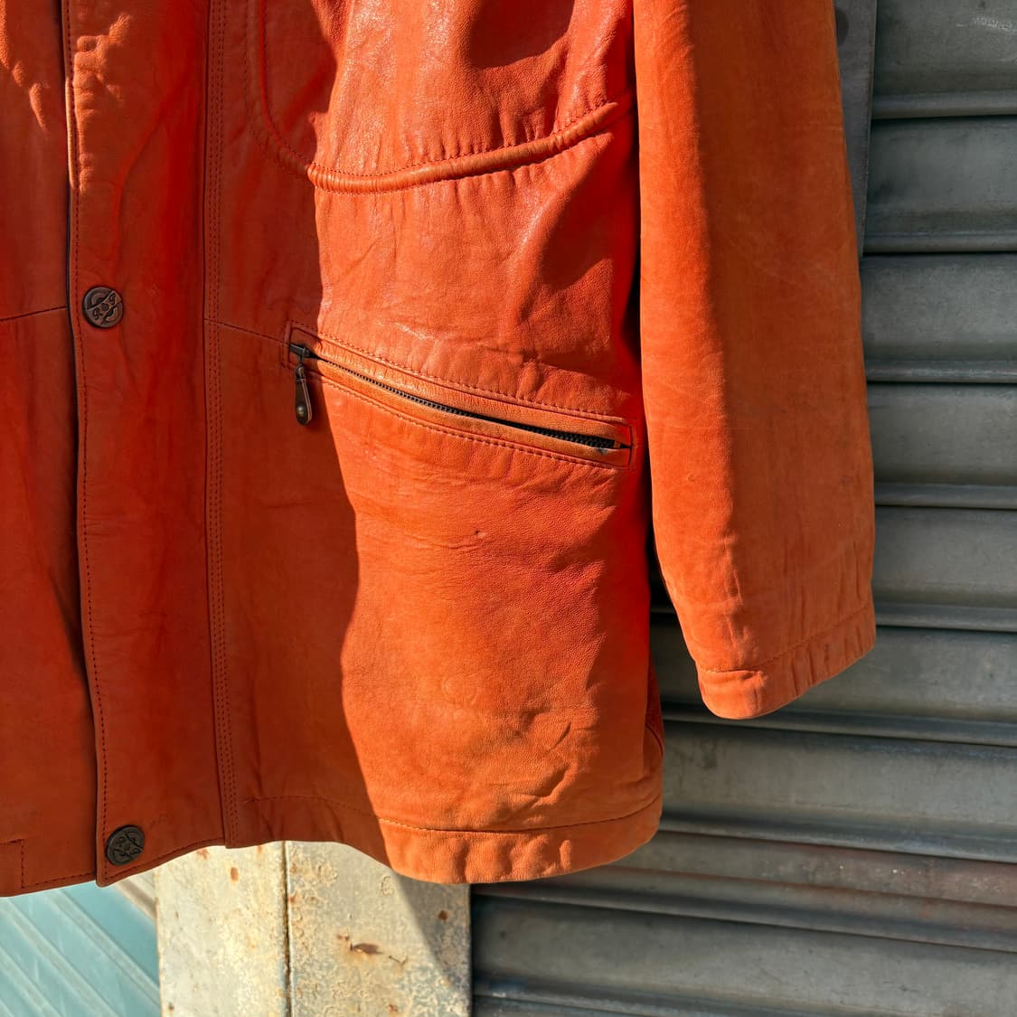 빈티지 오렌지 페이딩 양가죽 필드자켓 상품이미지4