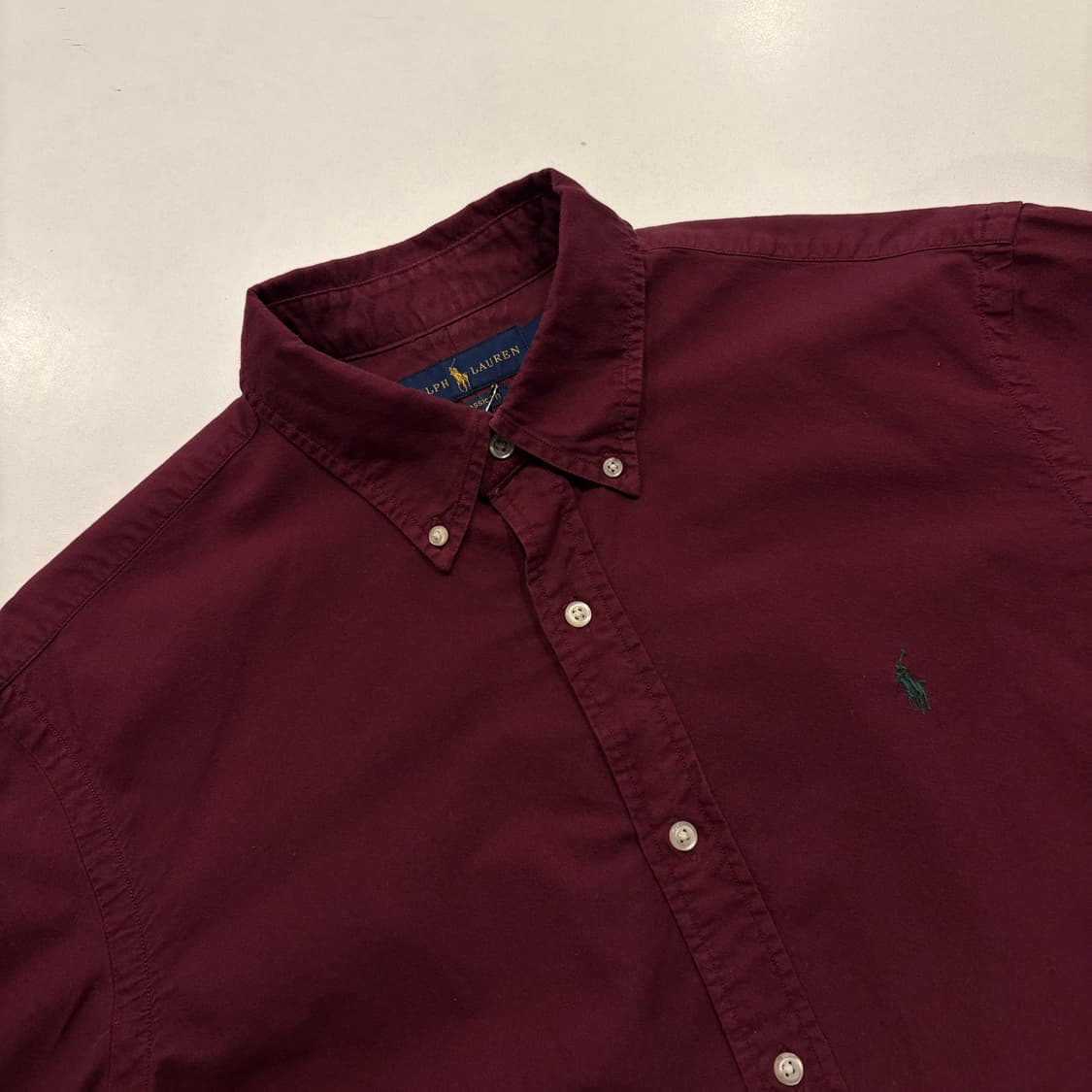 [L] 폴로 랄프로렌 클래식핏 긴팔 셔츠 버건디 D851 상품이미지3