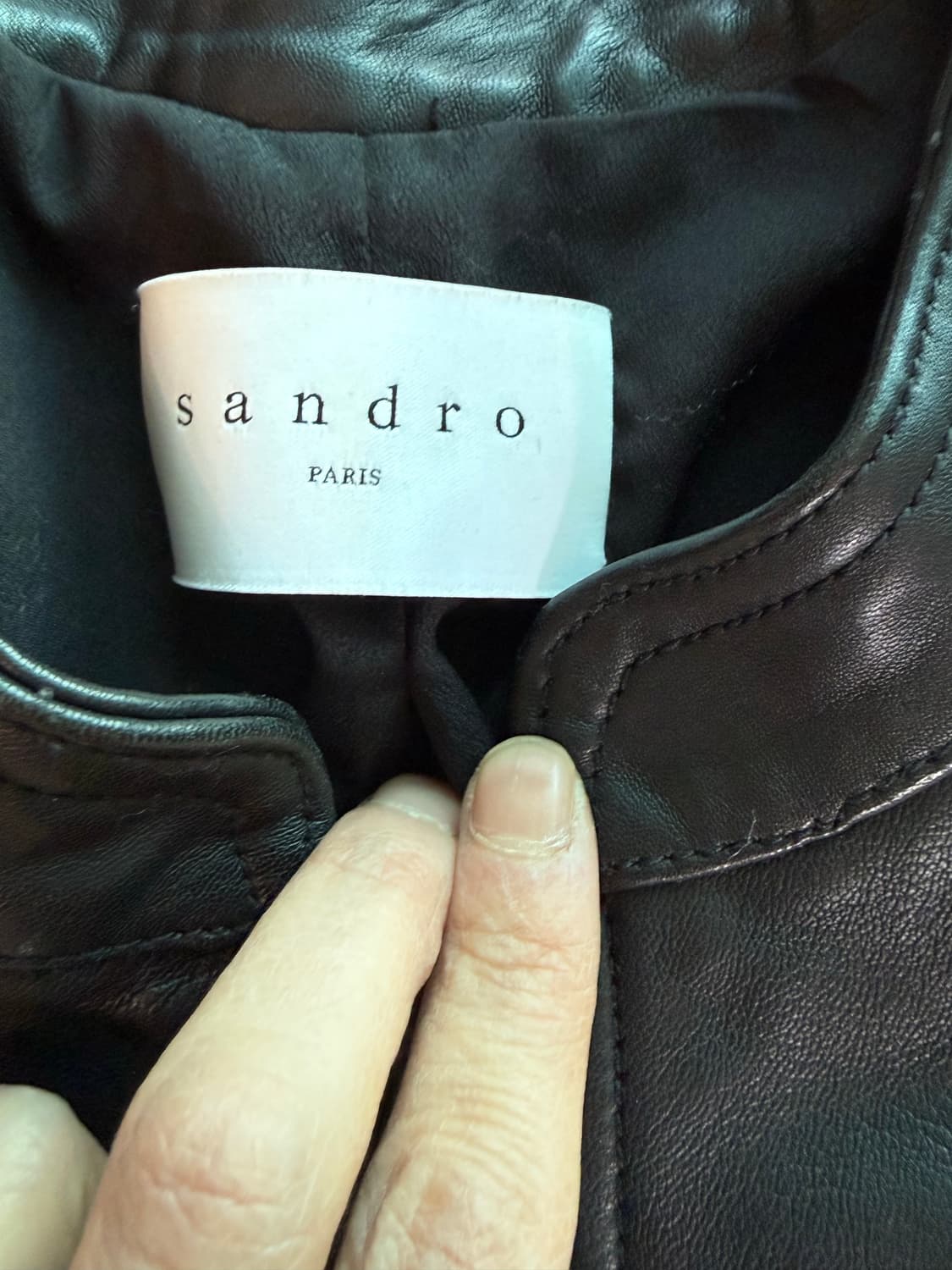 Sandro  옴므 패디드   바이트 레더 쟈킷  s  상품이미지6