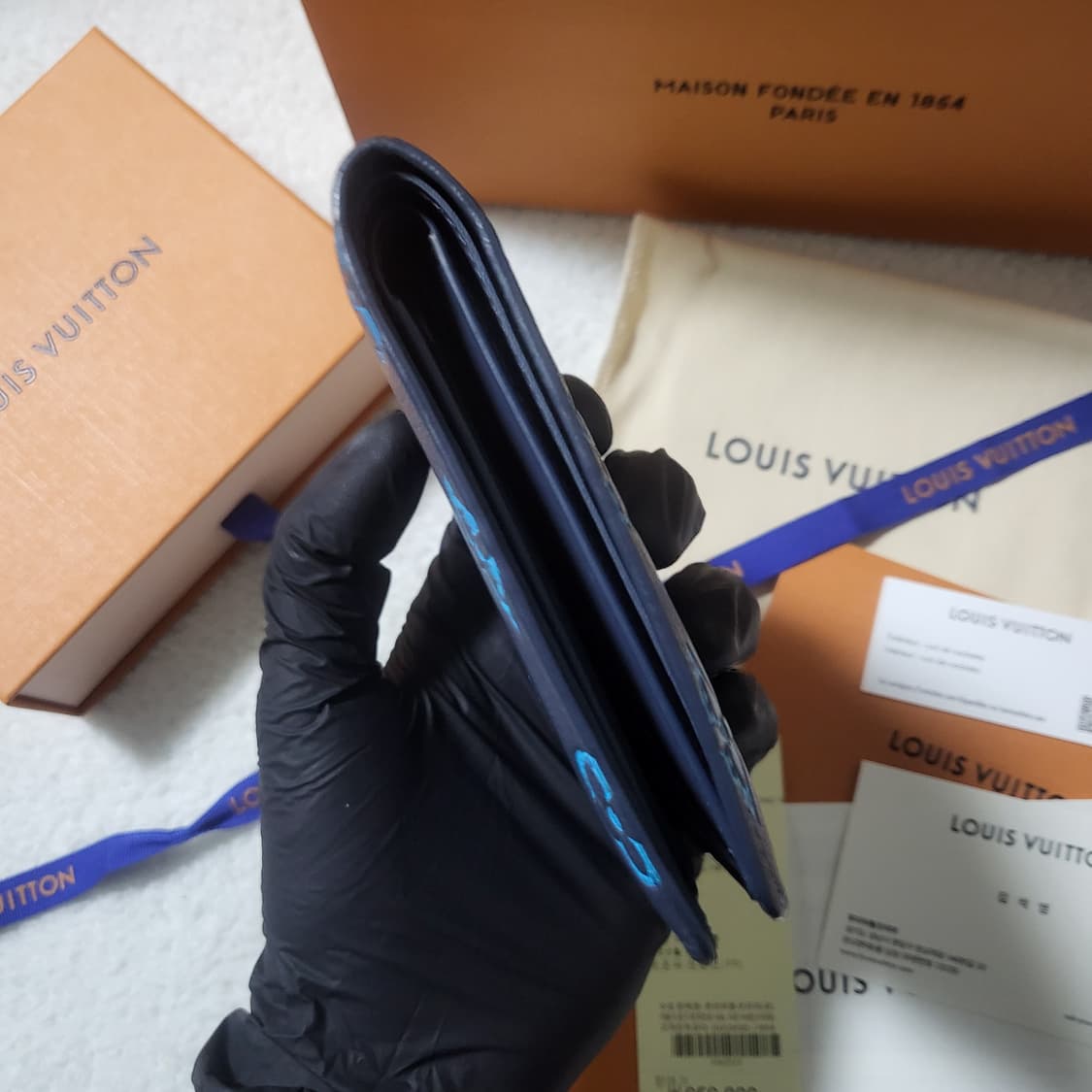 [한정판/풀구성] 루이비통 쉐도우 멀티플 반지갑 네이비 리버 블루  상품이미지6