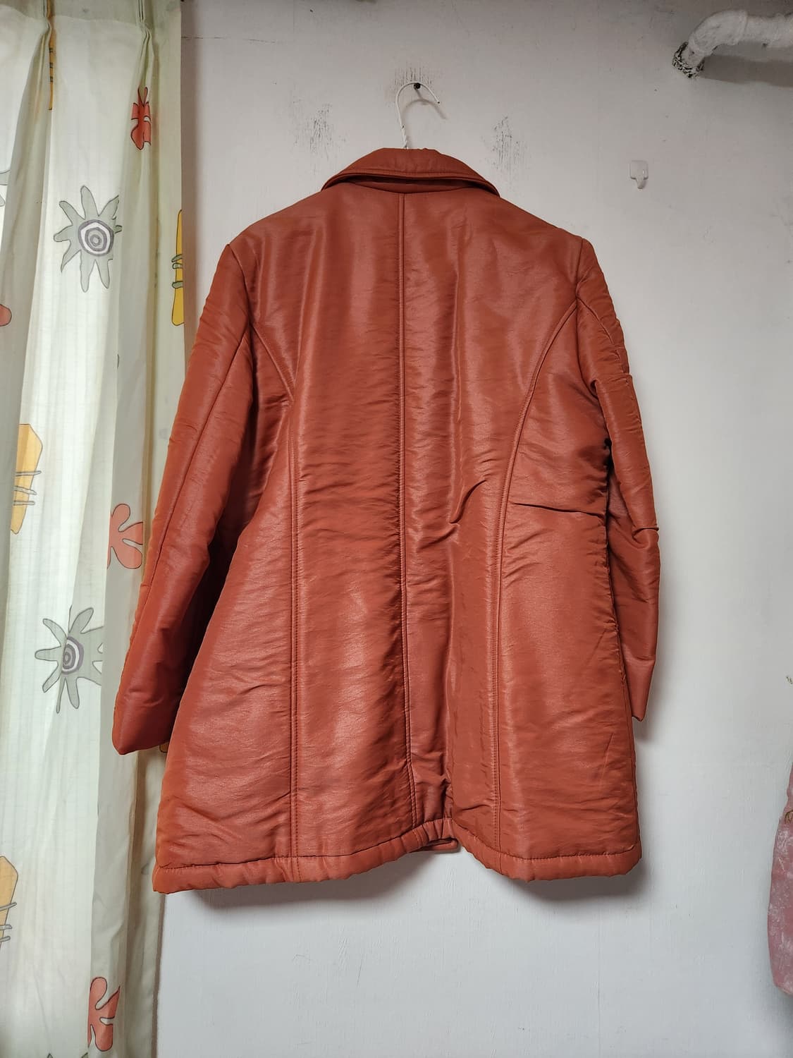 핑크브라운 얇은 솜패딩 안감 롱 코트 F(77~88) 상품이미지2