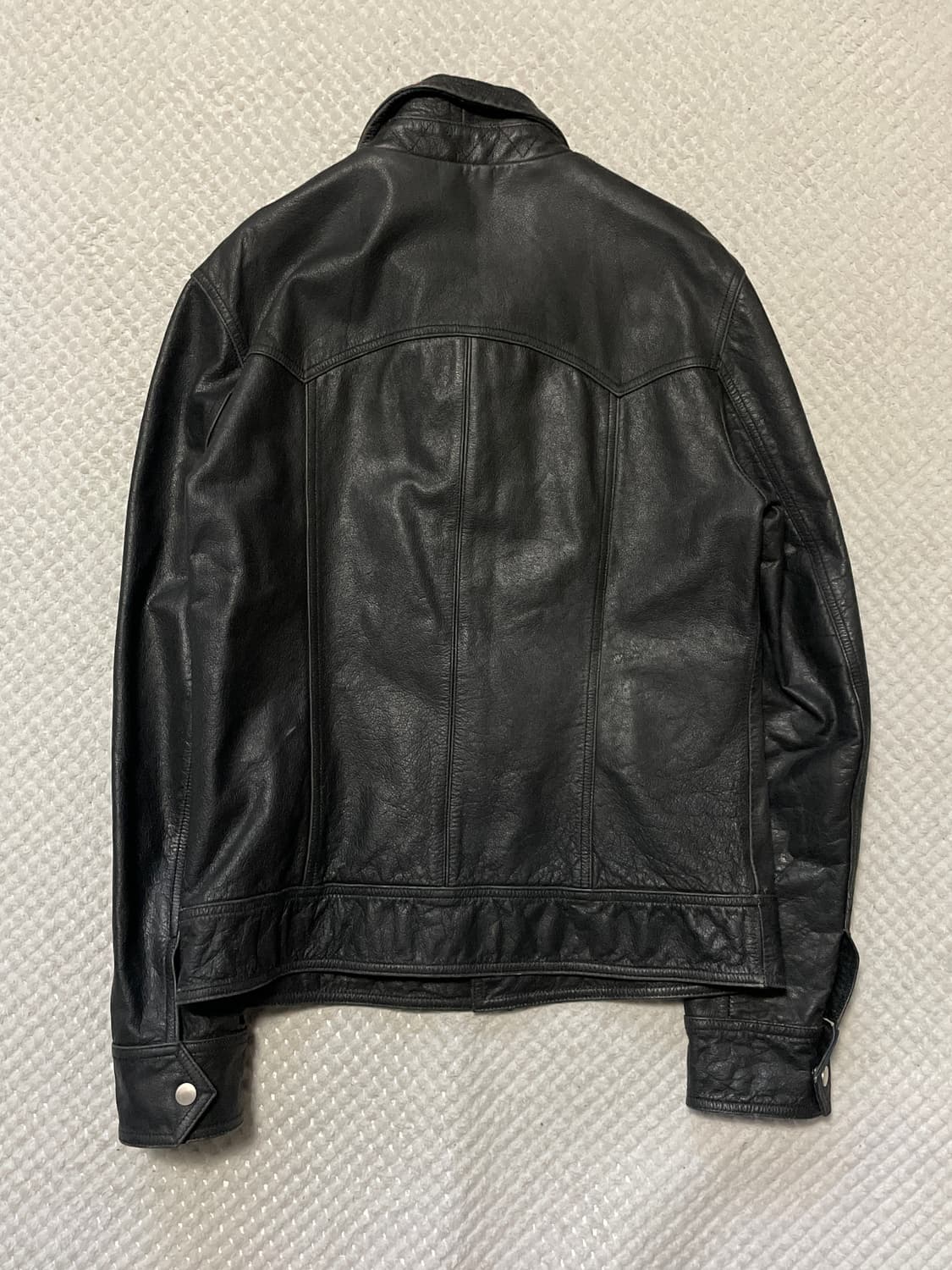 [48] 광희시장 웨스턴 무드 카우하이드 소가죽 레더 트러커 자켓 상품이미지2