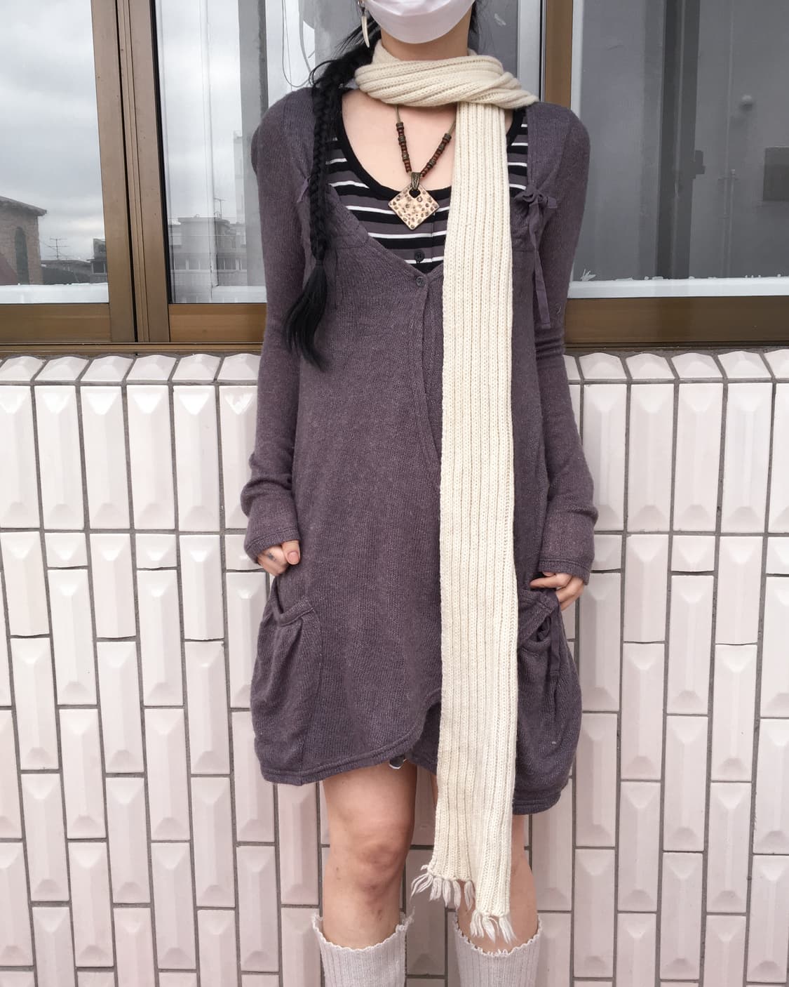  fringe knit muffler 상품이미지2