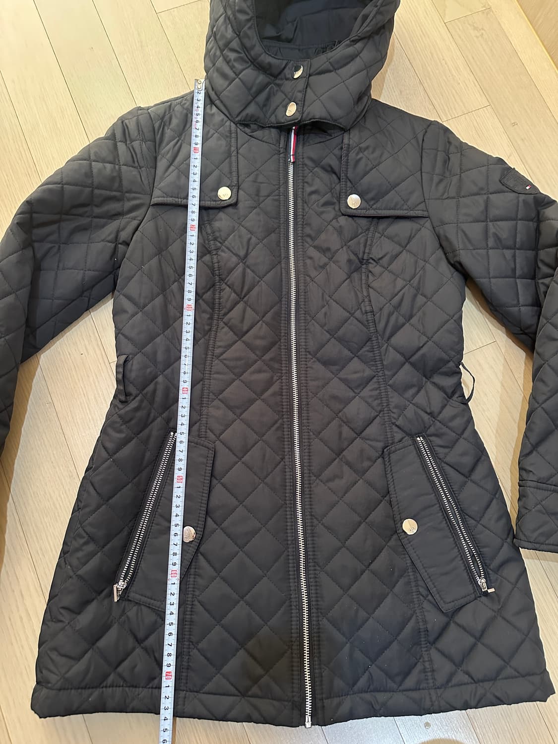 타미힐피거 여성 퀼팅 하프트렌치 누빔후드코트 경량 XS 상품이미지3