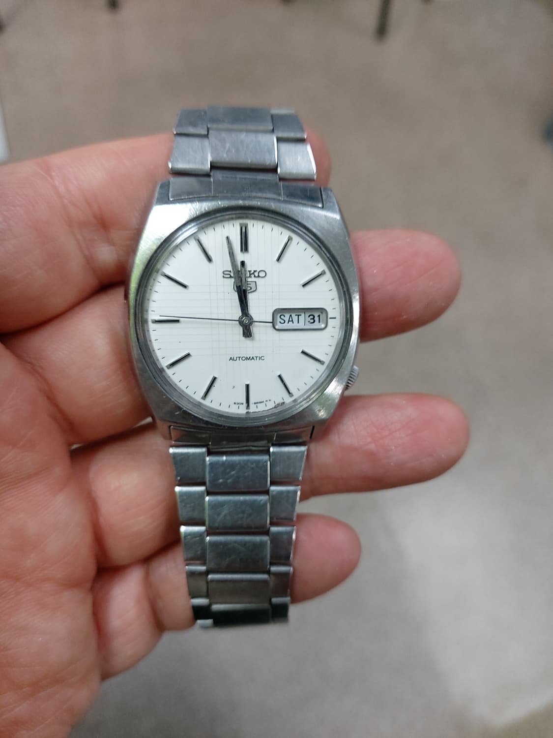 세이코5 오토매틱 화이트 메탈 시계 상품이미지1