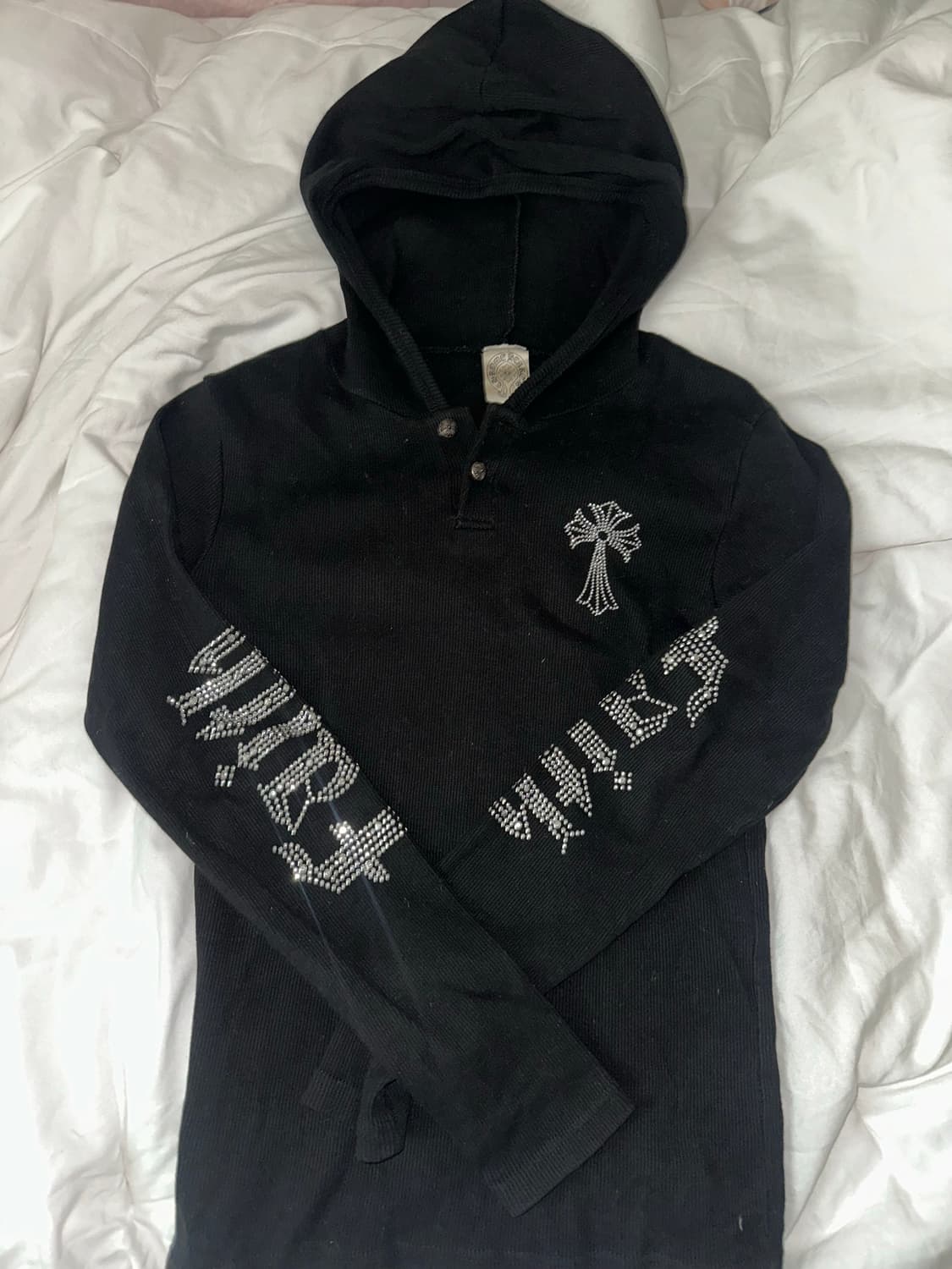 고딕펑크 갸루 블랙스톤 후드티 상품이미지1