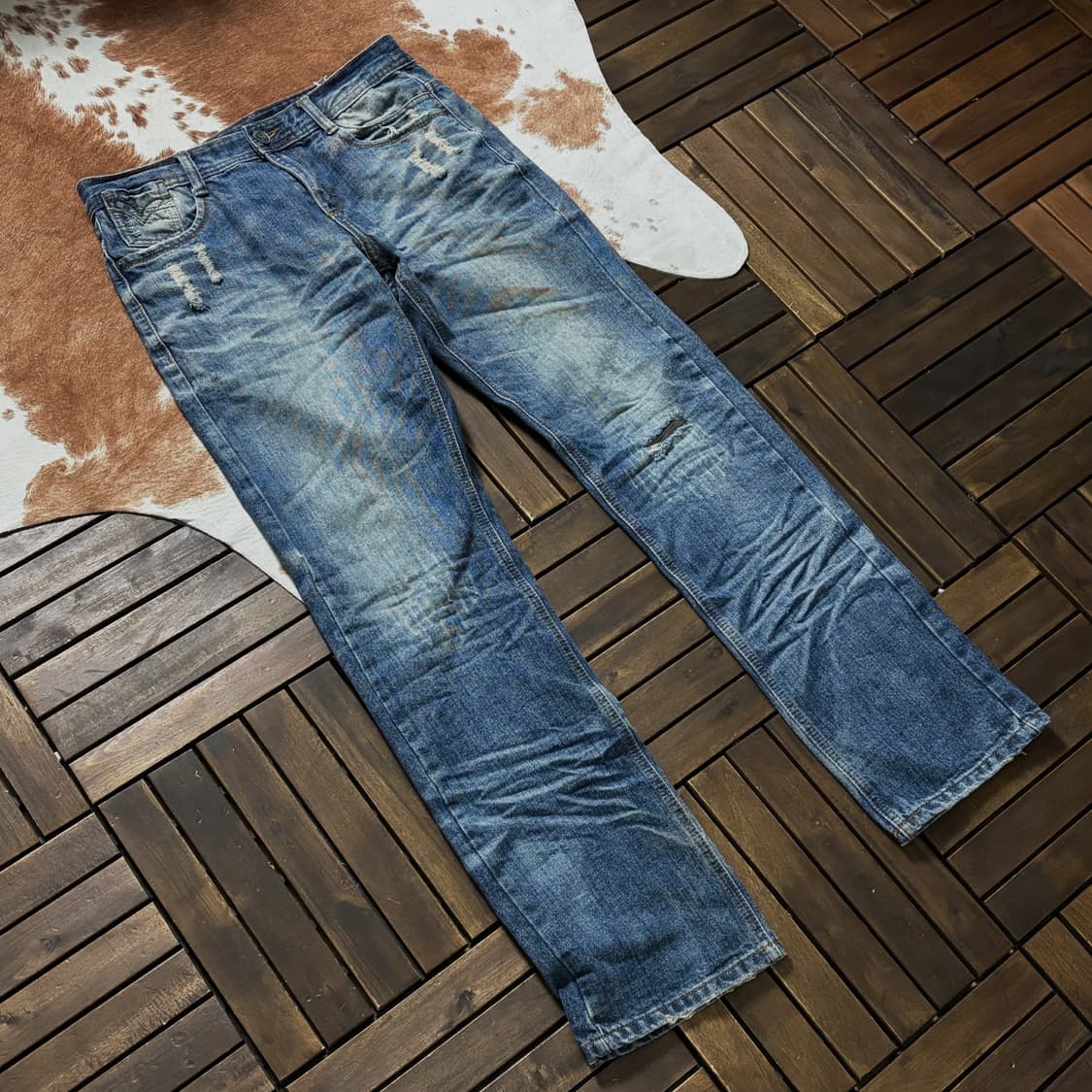 레귤러 데님팬츠 데미지 커스텀 상품이미지3