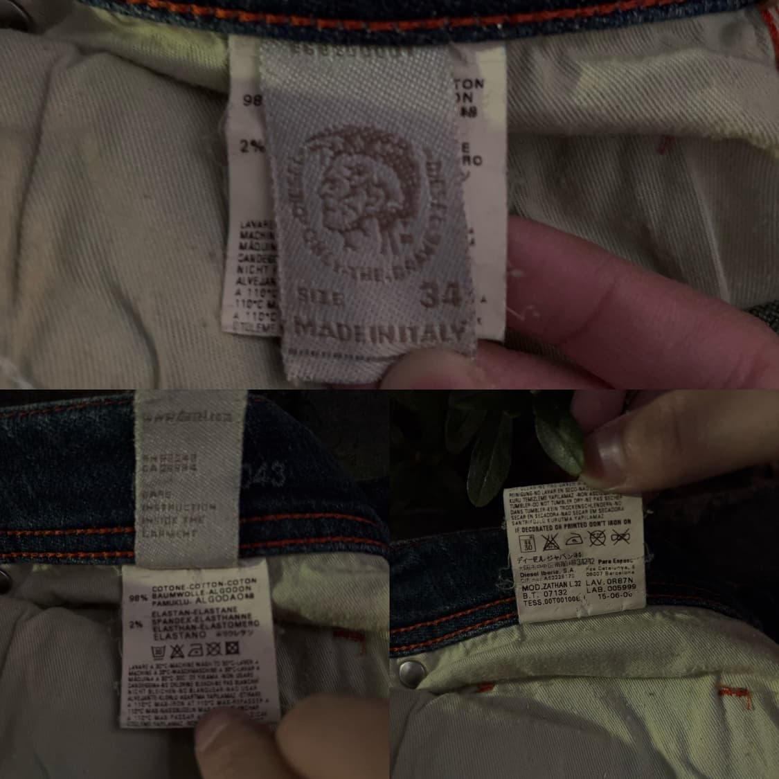 디젤 자탄 부츠컷 데님 팬츠 – 00년도 이탈리아 생산 상품이미지9