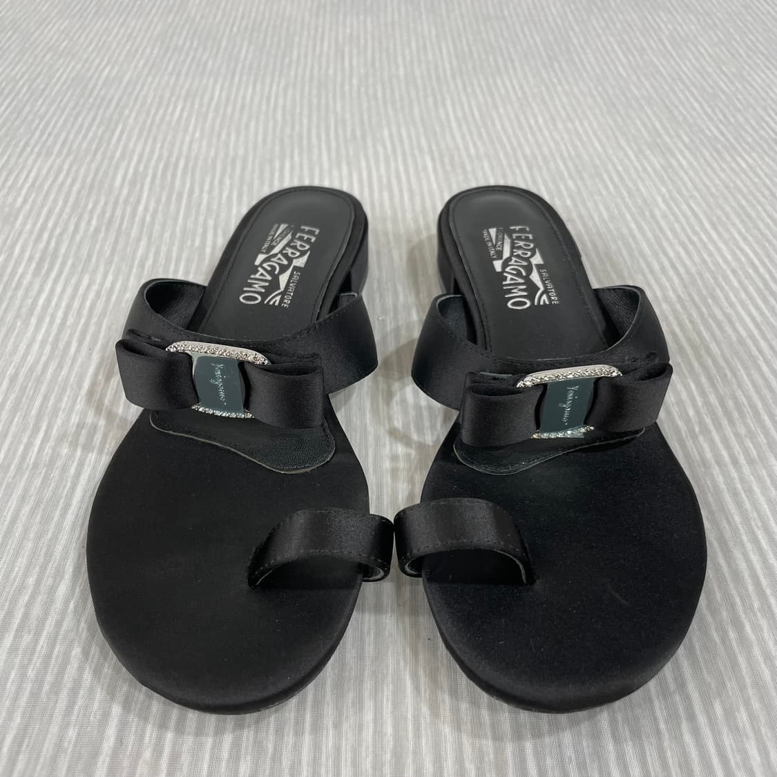 674) 페라가모 바라 보우 슬라이드 샌들 235mm 상품이미지2