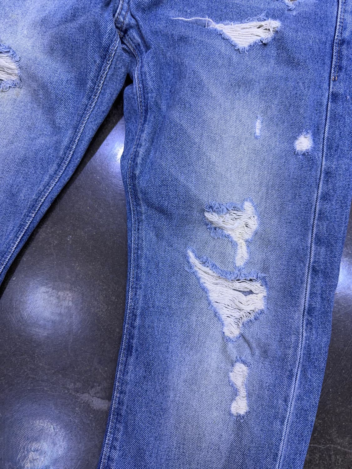 랄프로렌 폴로 빈티지 디스트로이드 워싱 스펜서 스키니 데님팬츠 32 상품이미지4