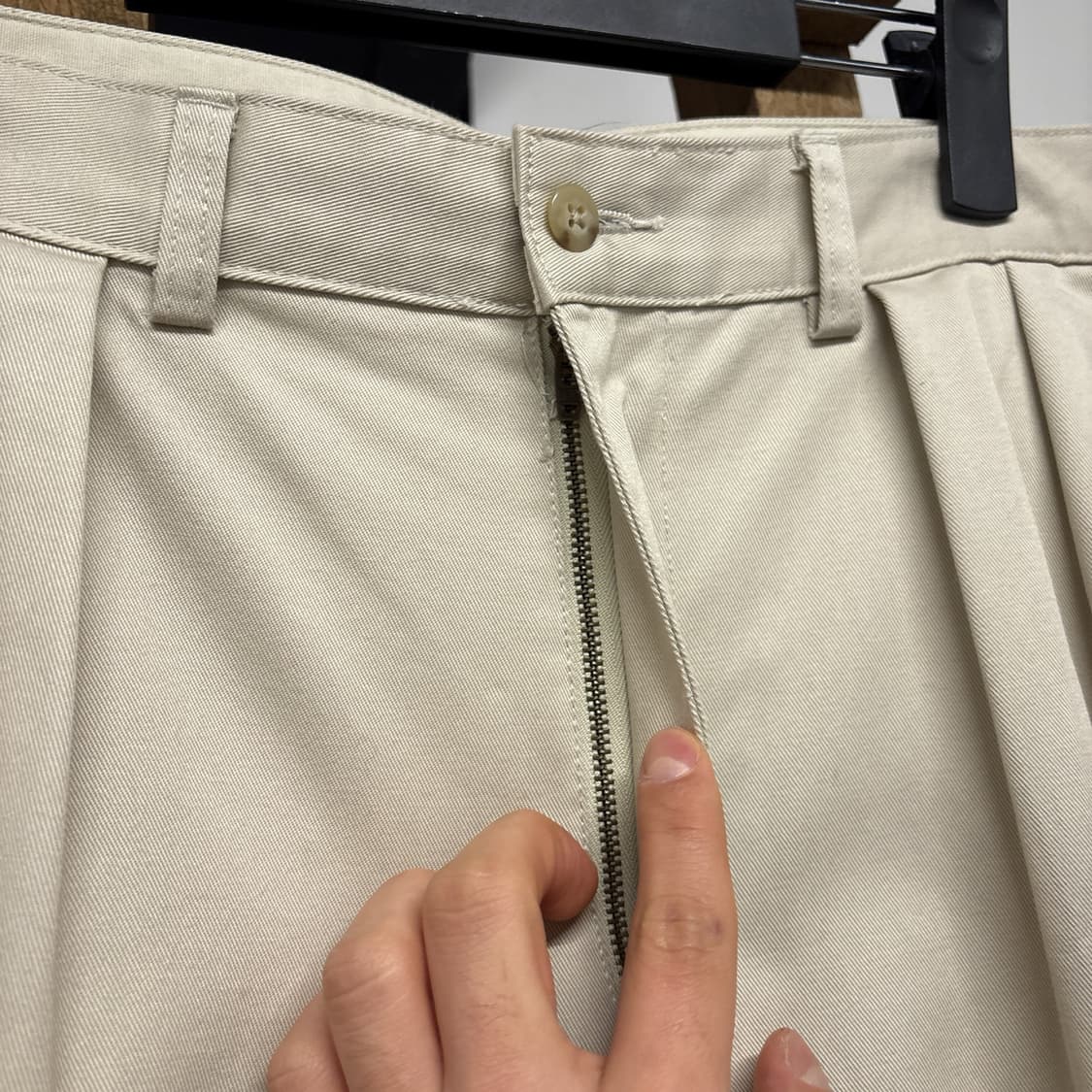 90s 폴로 랄프로렌 더블플리츠 코튼 치노팬츠 연베이지 데드스탁 N946 상품이미지5