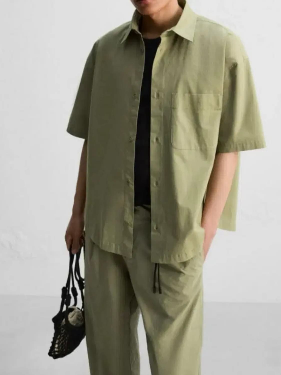 자라/ 워시드 포플린 반팔 셔츠/ M 상품이미지4