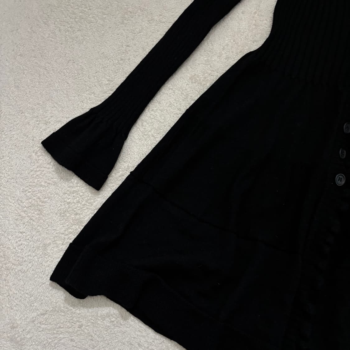 일본빈티지 발레코어 작사 딱붙 블랙 니트 원피스 상품이미지4