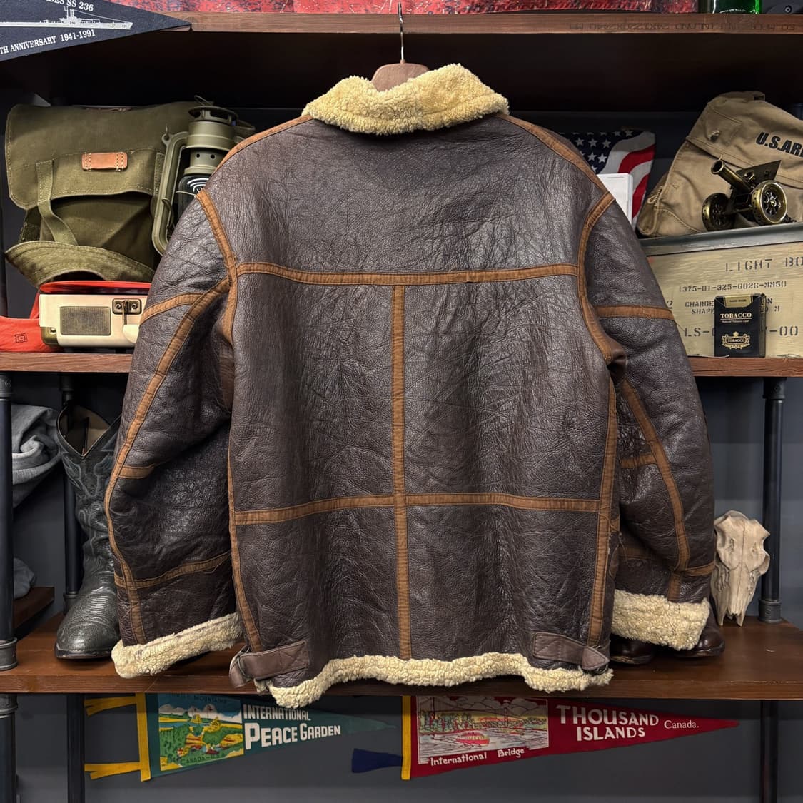 90s 미공군 B-3 TYPE 천연 양가죽 무스탕 플라이트 자켓 N485 상품이미지2