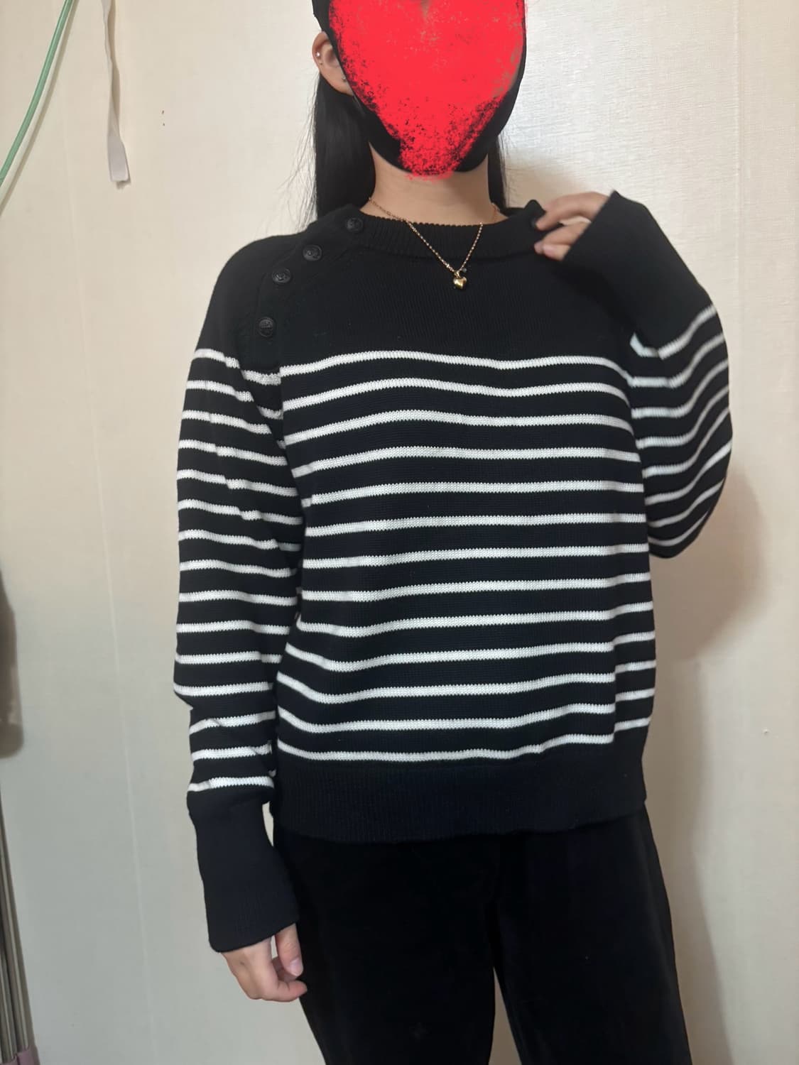 자라 블랙/화이트 스트라이프 니트 상품이미지1