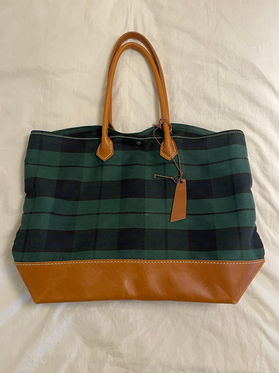 포디어웍스 블랙워치 베지터블 소가죽 토트백 상품이미지1