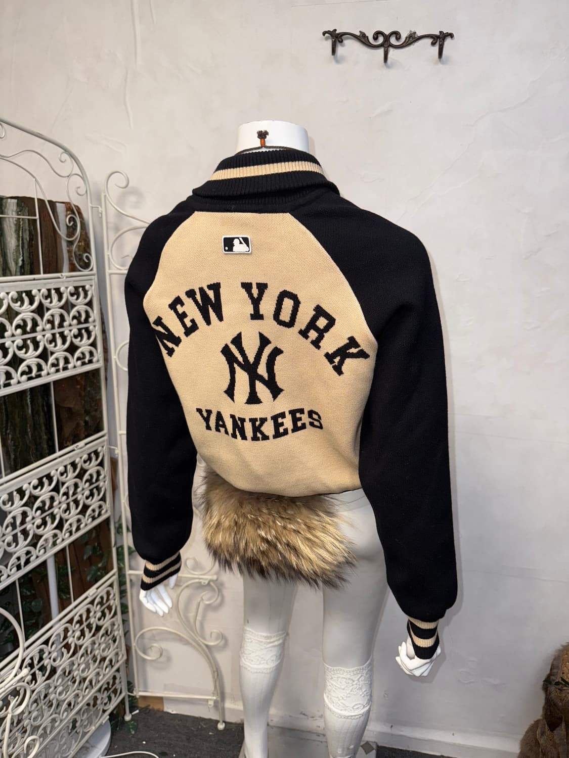 MLB varsity cardigan NY black 상품이미지6