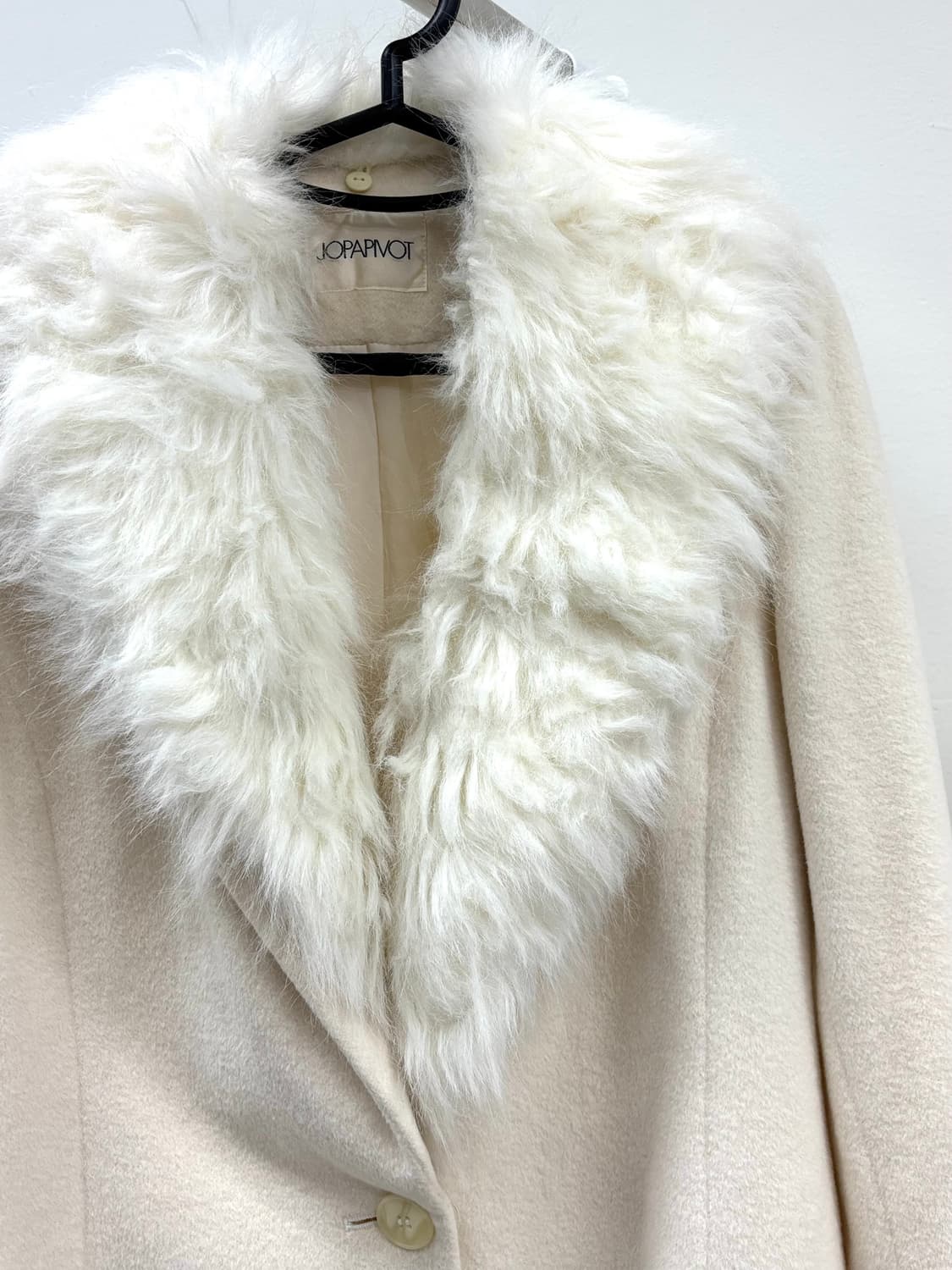 빈티지 화이트 울 코트 상품이미지6