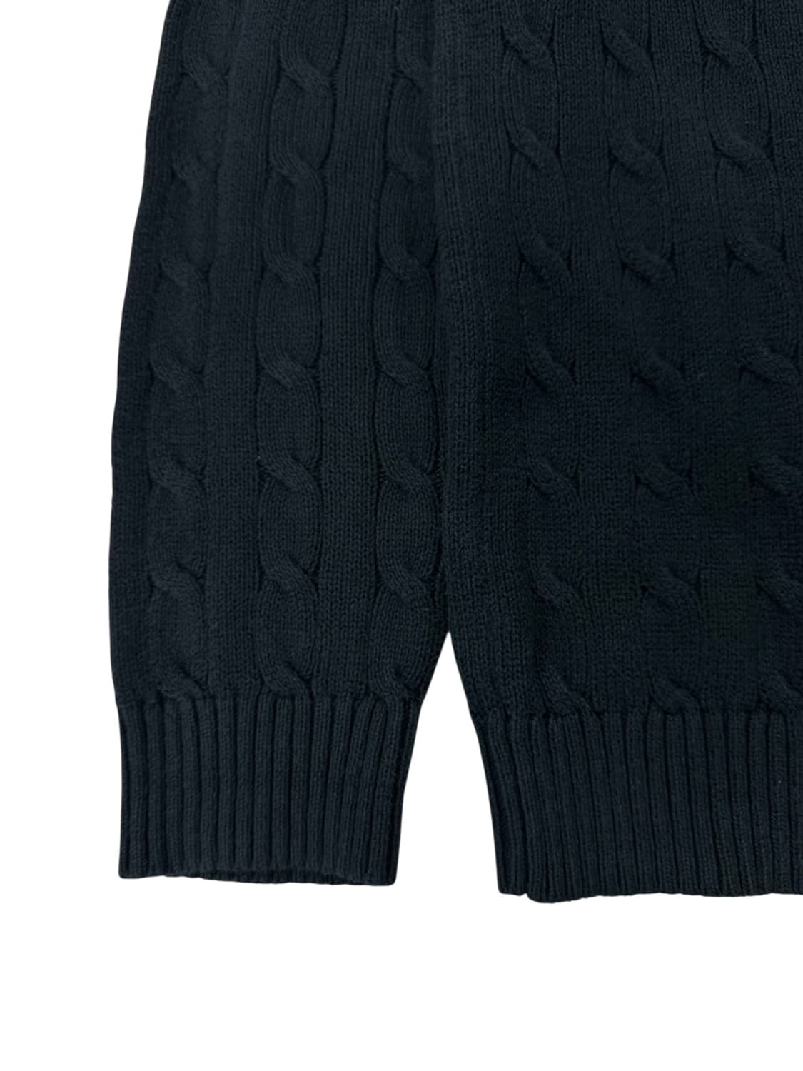 폴로 케이블 꽈배기 니트 블랙 (XL) 상품이미지4