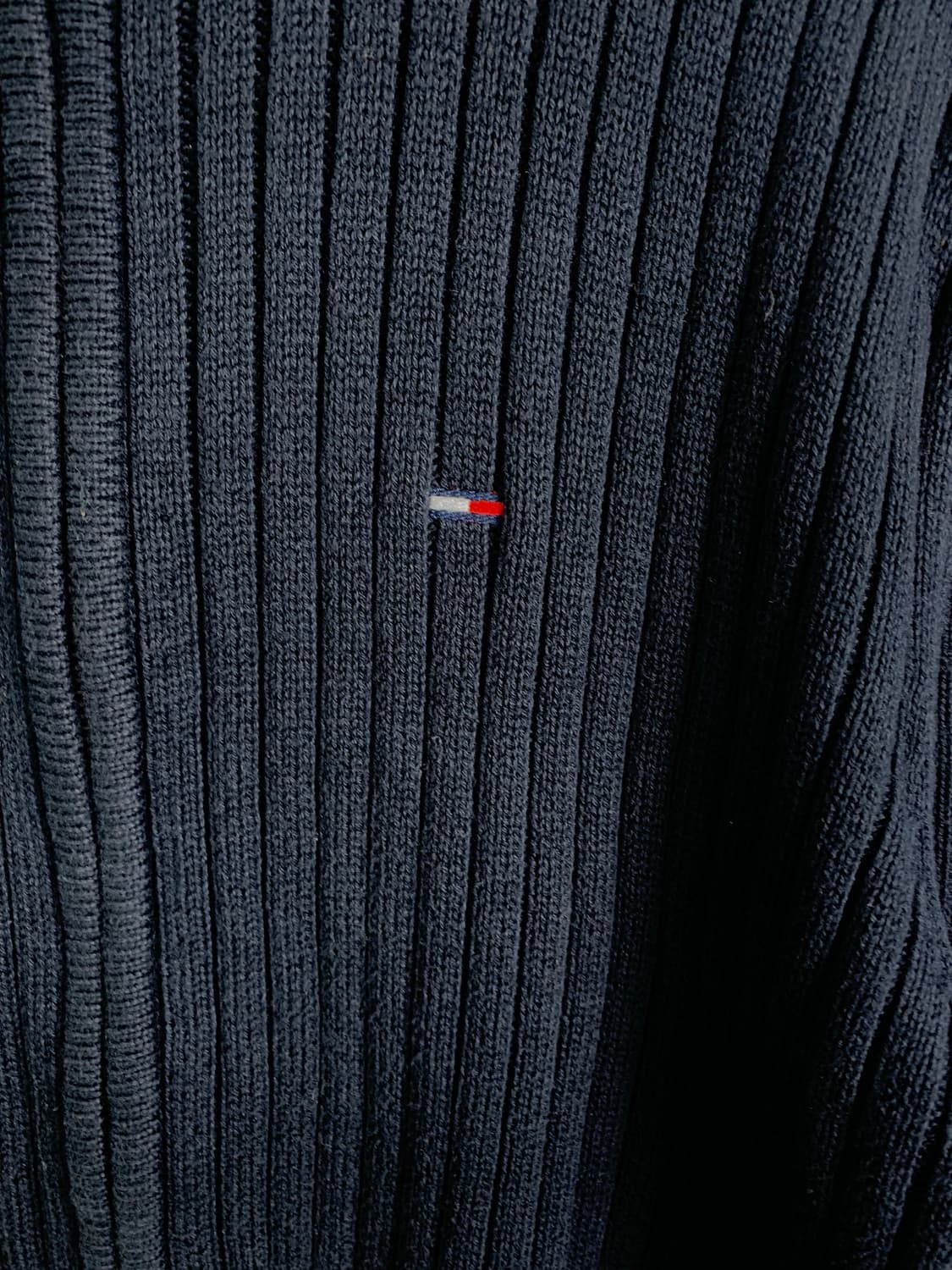 타미힐피거 자수로고 네이비 골지 니트집업 가디건 상품이미지3