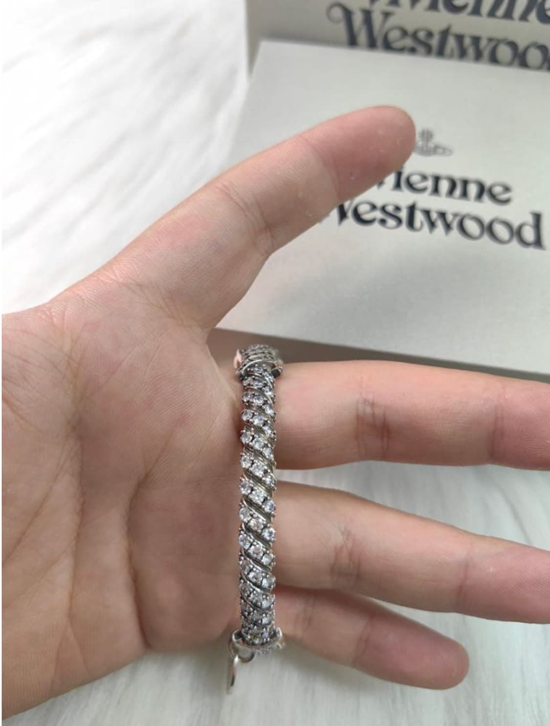 비비안웨스트우드 아카이브 크리스탈 체인 orb 각인 브레이슬릿 팔찌 상품이미지7