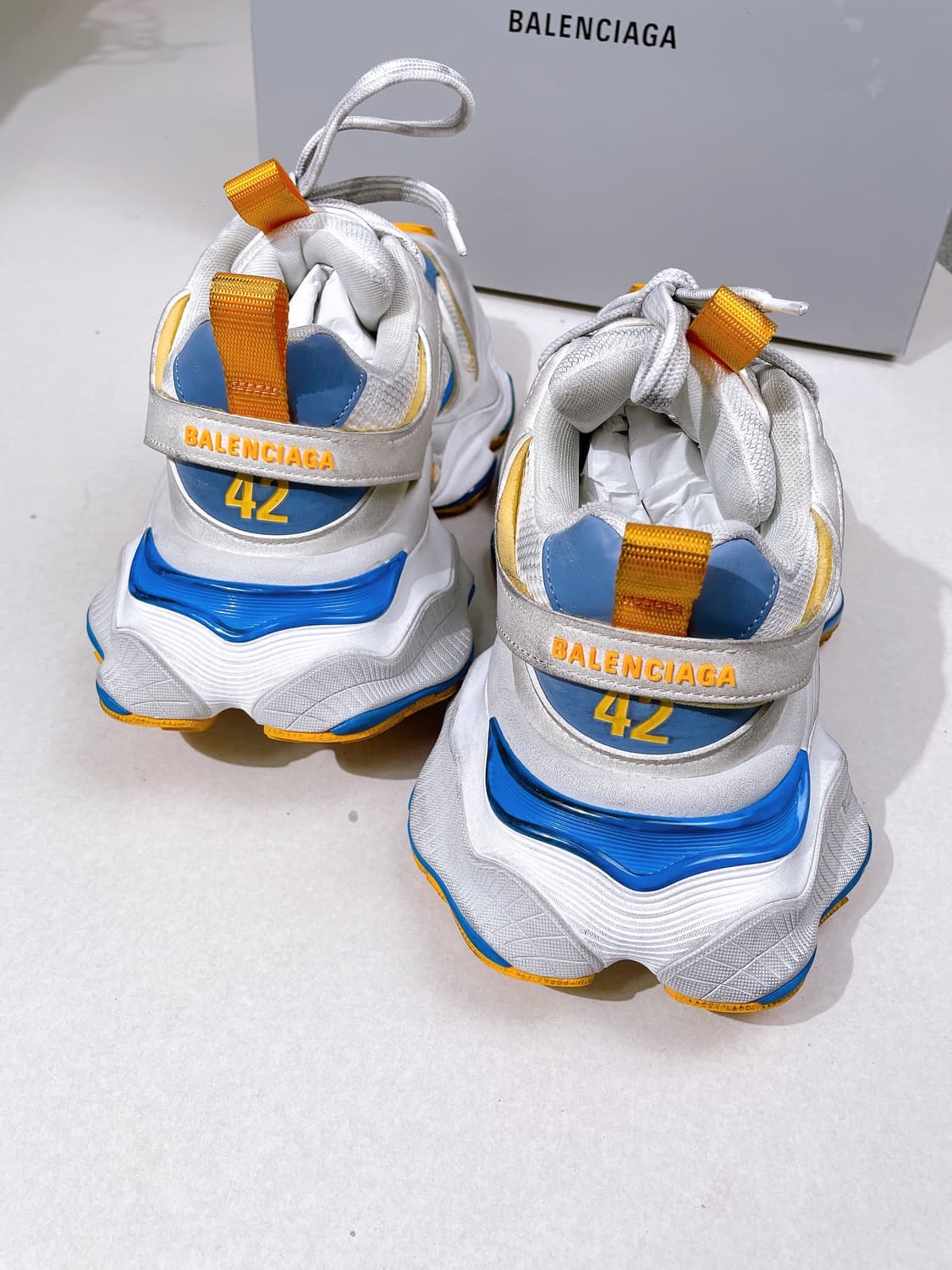 (정품/새상품) 발렌시아가 카고 스니커즈 오렌지 블루 상품이미지5