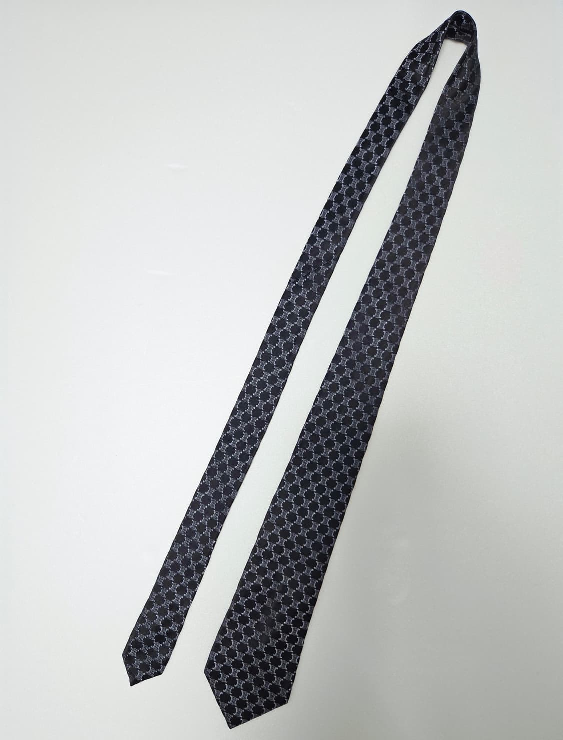 셀린느 트리오페 블랙 실크 넥타이 상품이미지2