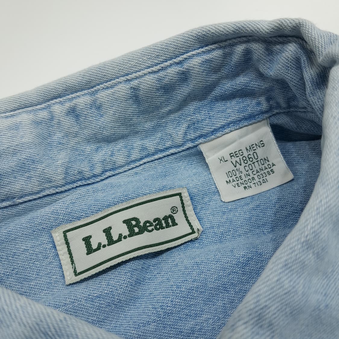 CN158 XL LLBean 90s 캐나다 연청 긴팔 데님 셔츠 남방 상품이미지4