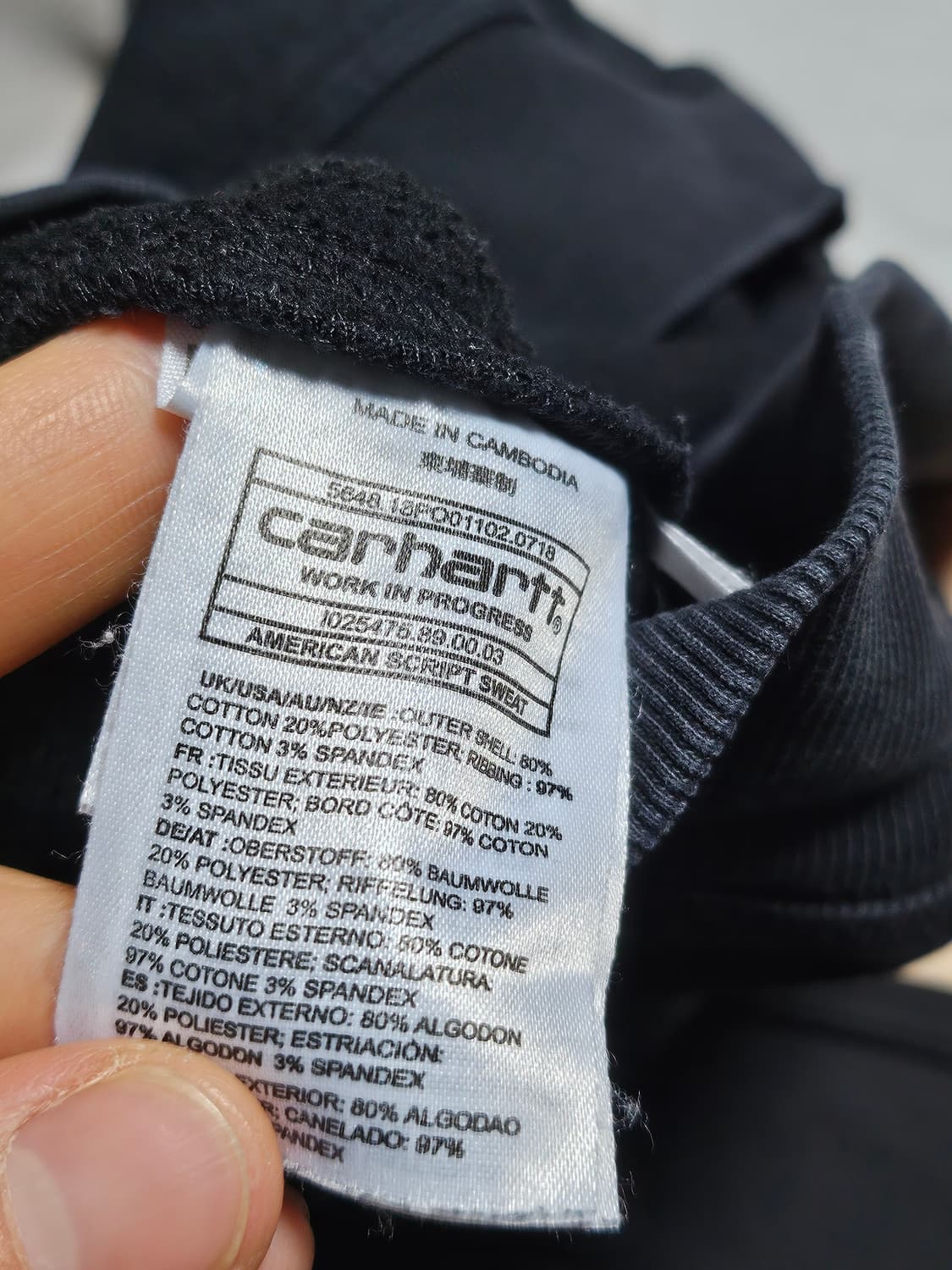 칼하트 맨투맨 스웻셔츠 블랙 L 상품이미지8