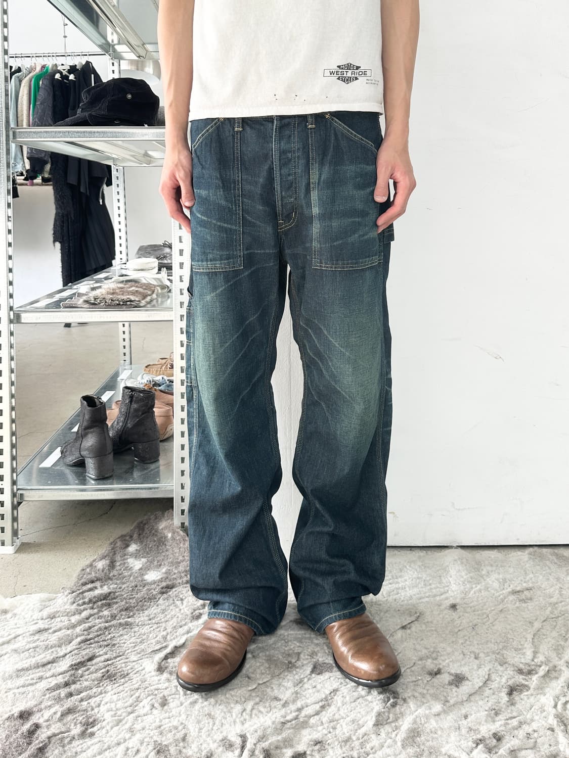 글램 3d 포켓 워시드 페인터 데님 팬츠 상품이미지4