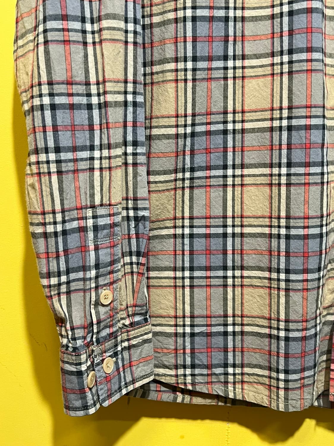 [M] 커버낫 베이지 체크 셔츠 상품이미지4