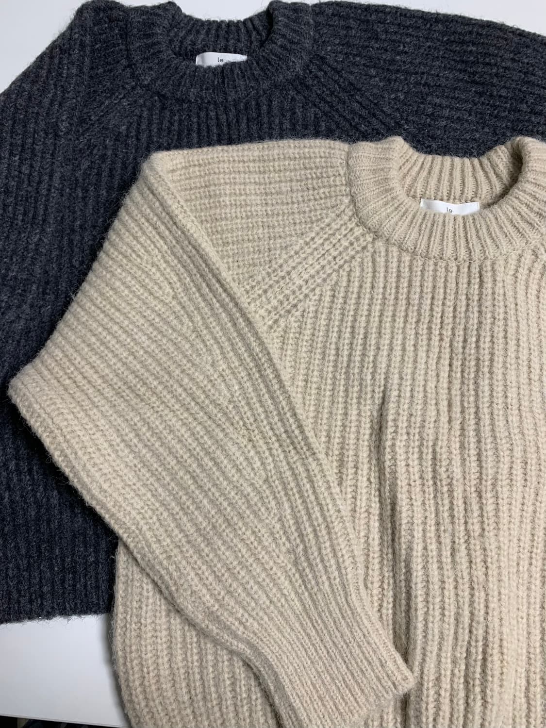 le 르 라글랑 니트(오트밀/차콜) 상품이미지4
